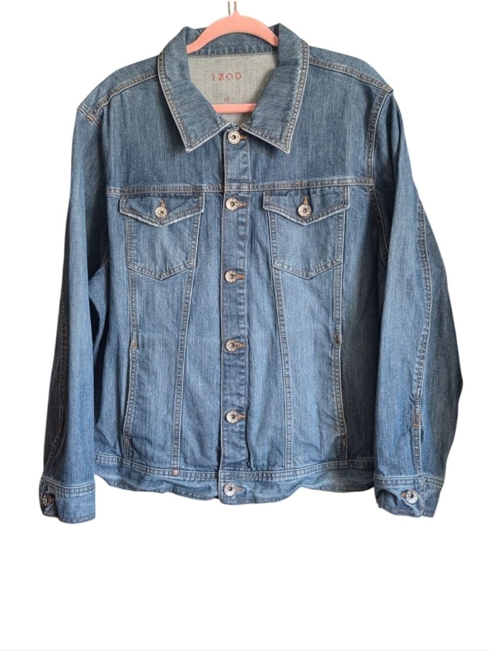 2X • IZOD • Medium Blue Denim Jacket with Chest Pockets